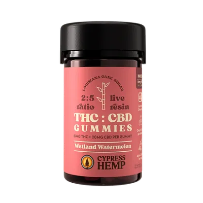 Cypress Hemp: Wetland Watermelon Indica 8mg THC &amp; 20mg CBD Gummies