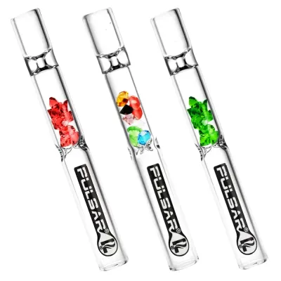 Pulsar Gem Filter Glass Chillum | 4&quot; | Assorted Colors