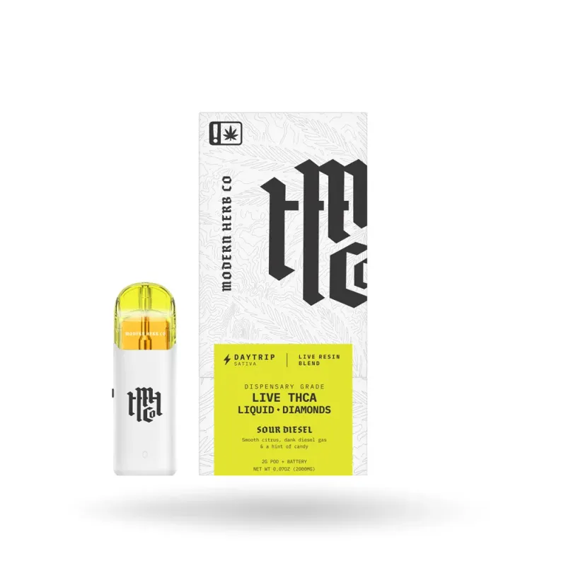 Modern Herb Co: Sour Diesel Sativa 2g THCa Disposable Live Resin Liquid Diamonds