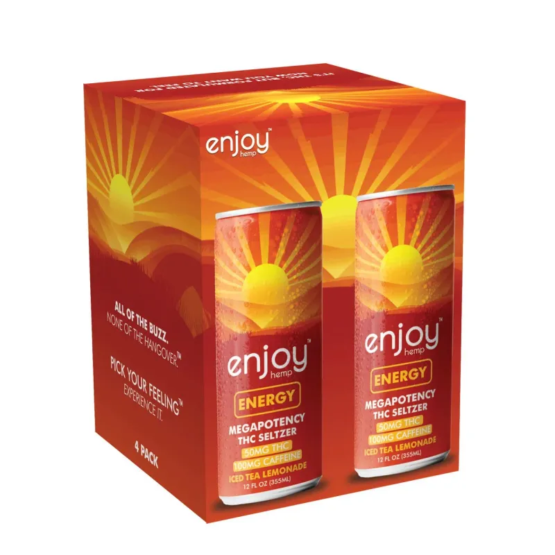 Enjoy: Energy 50mg THC + 100mg Caffeine Iced Tea Lemonade 4pack