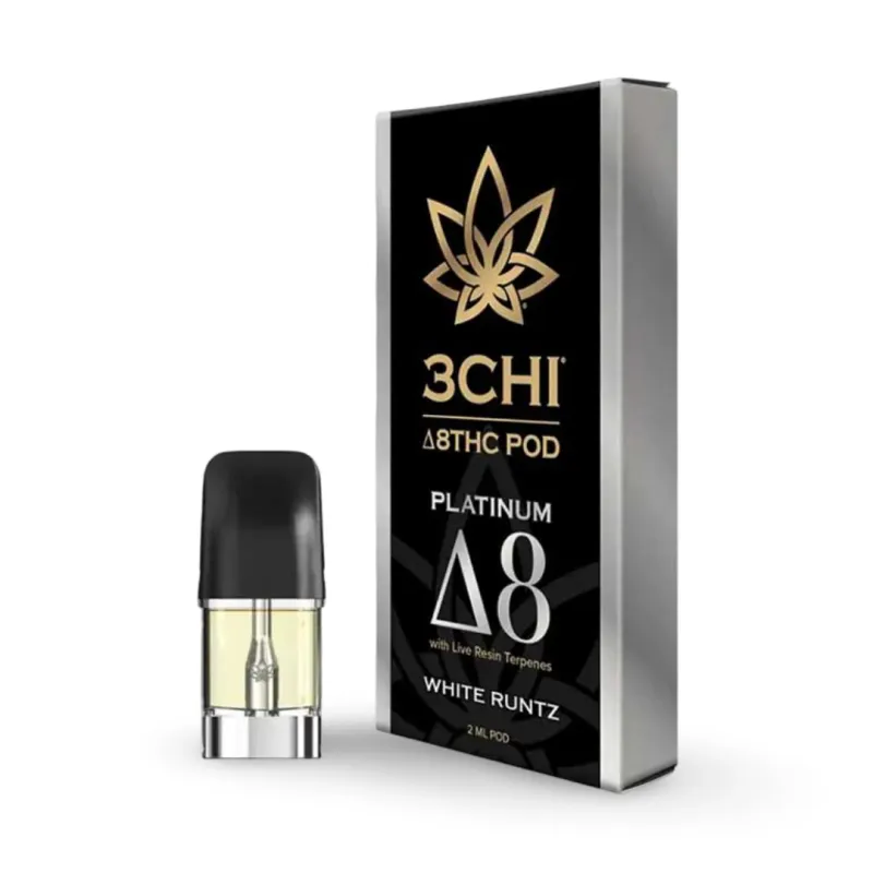 3Chi: Platinum Delta 8 THC 2ml Vape Pod - White Runtz