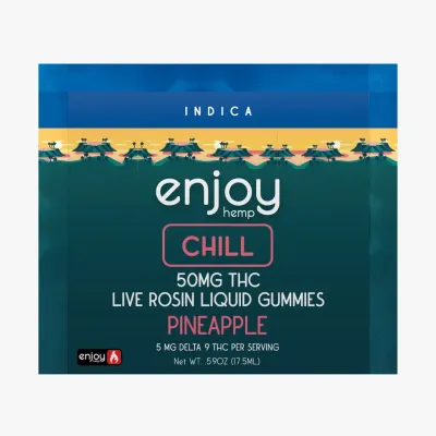 Enjoy: 50mg THC Chill Indica Liquid Gummies Pineapple Enjoy: 50mg THC Chill Indica Liquid Gummies Pineapple