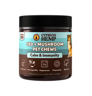 Cypress Hemp: CBD + Mushroom Pet Chews (Calm &amp; Immunity)