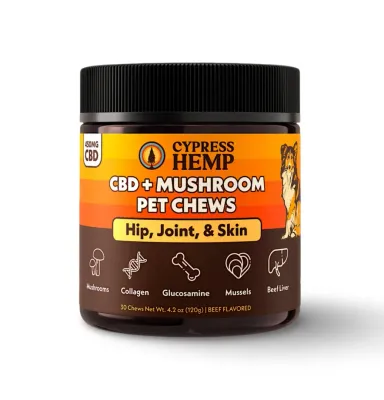 Cypress Hemp: CBD + Mushroom Pet Chews (Hip, Joint, &amp; Skin)