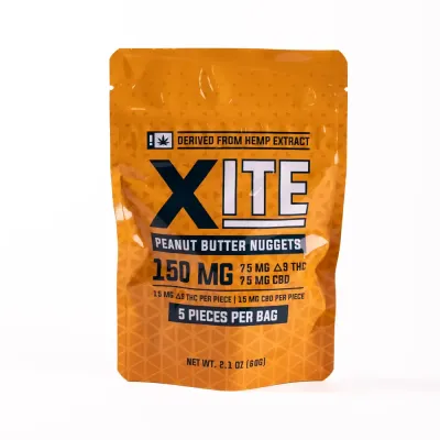 Xite: Peanut Butter Nuggets 1:1 THC:CBD 5ct Bag Xite: Peanut Butter Nuggets 1:1 THC:CBD 5ct Bag
