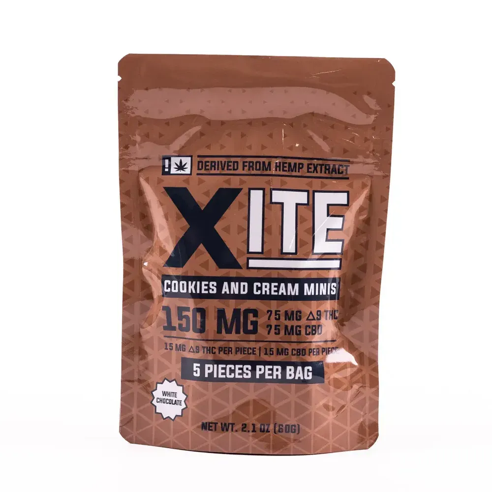 Xite: Cookies and Cream Minis 1:1 THC:CBD 5ct Bag Xite: Cookies and Cream Minis 1:1 THC:CBD 5ct Bag