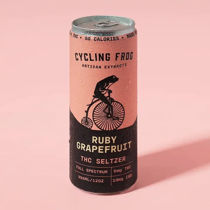 Cycling Frog: Ruby Grapefruit 5mg THC + 10mg CBD Seltzer