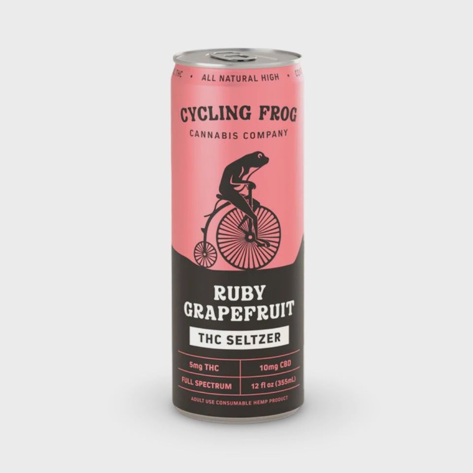 Cycling Frog: Ruby Grapefruit 5mg THC + 10mg CBD Seltzer