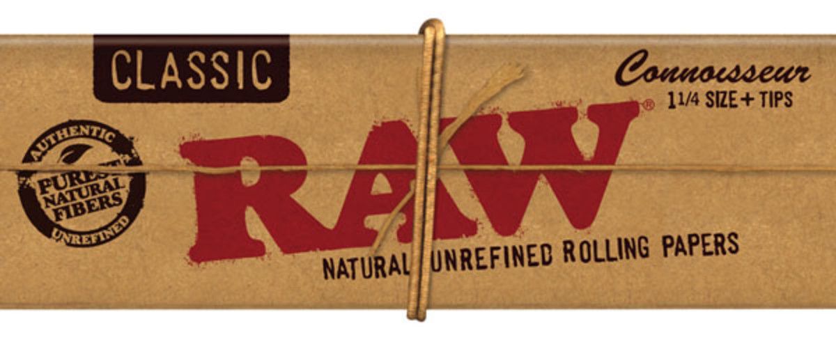 Raw Connoisseur 1 1/4" Rolling Papers w/ Tips