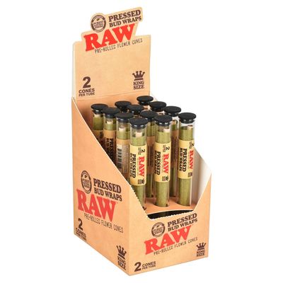 RAW Pressed Bud Wrap Cone - 2pk/King Size