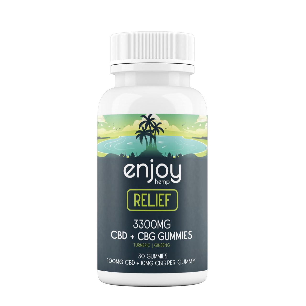 Enjoy: Full Spectrum CBD Relief Gummies + CBG + Turmeric + Ginseng