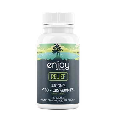 Enjoy: Full Spectrum CBD Relief Gummies + CBG + Turmeric + Ginseng