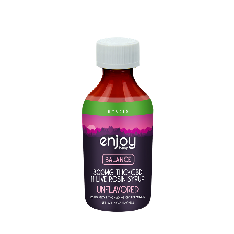 Enjoy: 800mg THC + CBD Live Rosin Balance Syrup