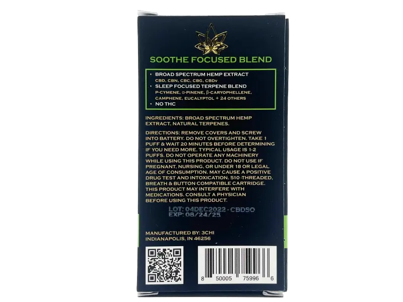 3Chi: Soothe CBD Vape Cartridge