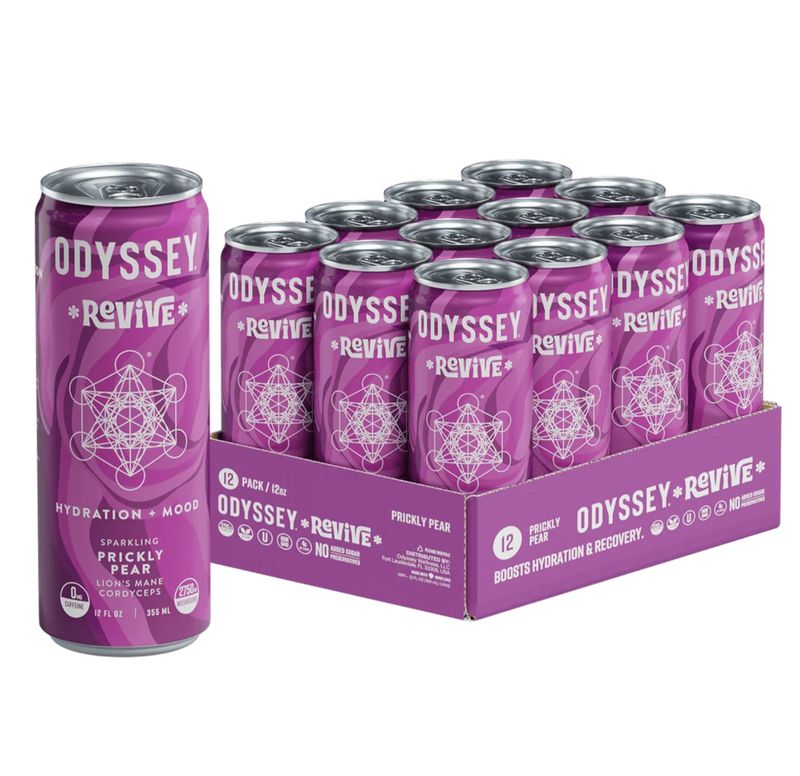 Odyssey: Prickly Pear Revive Sparkling Mushroom Energy Drink