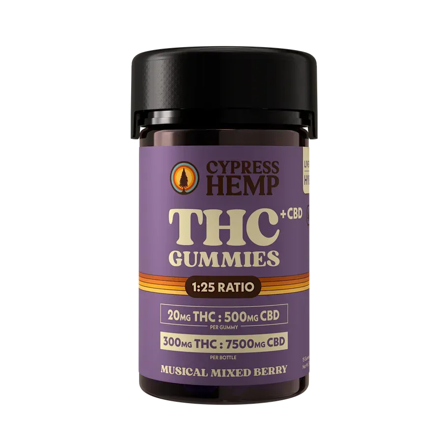 Cypress Hemp: Musical Mixed Berry Hybrid 20mg THC Gummies