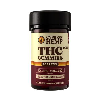 Cypress Hemp: Sunset Sour Cherry Indica 10mg THC Gummies