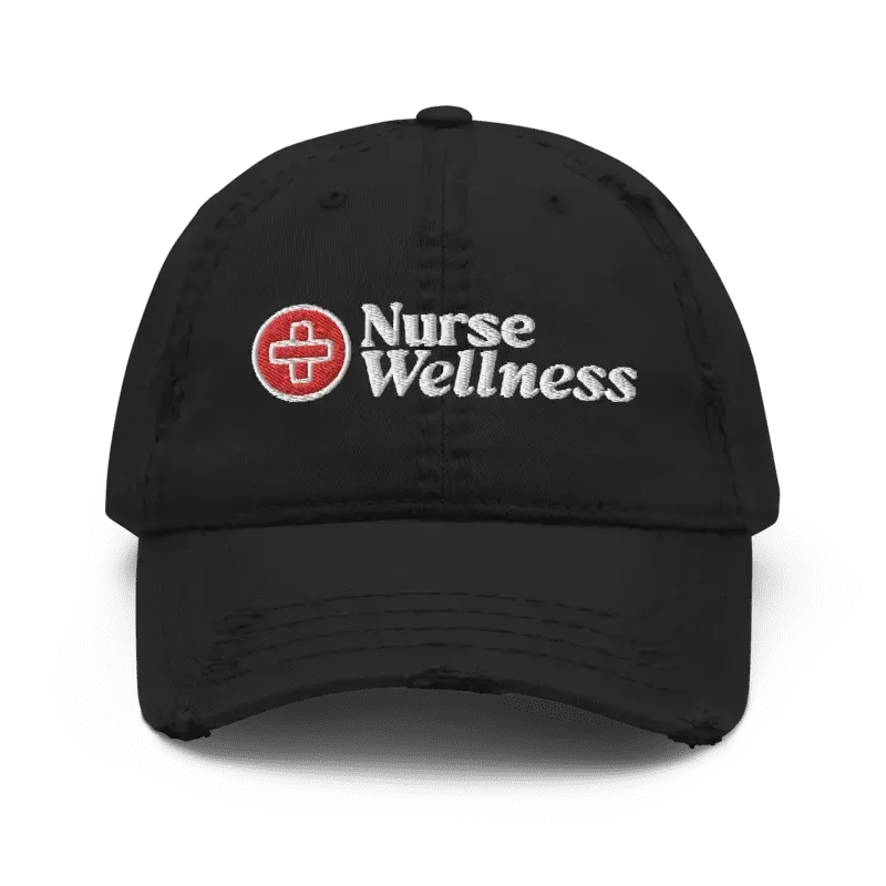 Nurse Wellness Embroidered Distressed Dad Hat