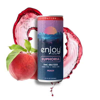 Enjoy: Euphoria 10mg THC + 10mg CBG Peach Seltzer - Sativa