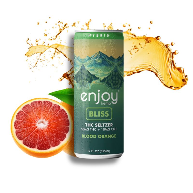 Enjoy: Bliss 50mg THC + 10mg CBD Blood Orange Seltzer - Hybrid