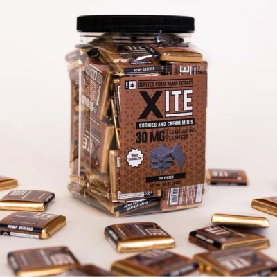 Xite: Cookies and Cream 1:1 THC:CBD Minis 70ct Jar