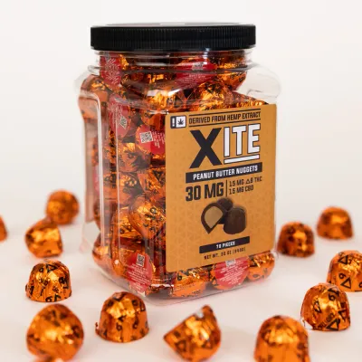 Xite: Peanut Butter Nuggets 1:1 THC:CBD 70ct Jar