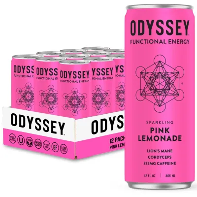 Odyssey: Pink Lemonade 222 Sparkling Mushroom Energy Drink 12pk