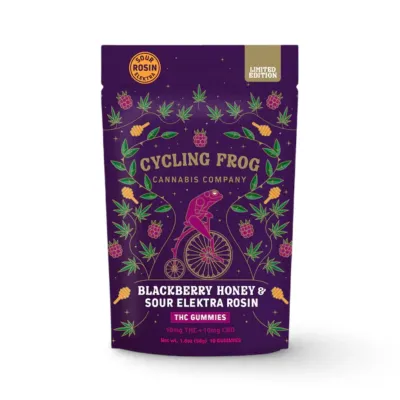 Cycling Frog: Blackberry Honey Live Rosin THC:CBD Gummies
