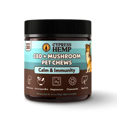 Cypress Hemp: CBD + Mushroom Pet Chews (Calm &amp; Immunity)