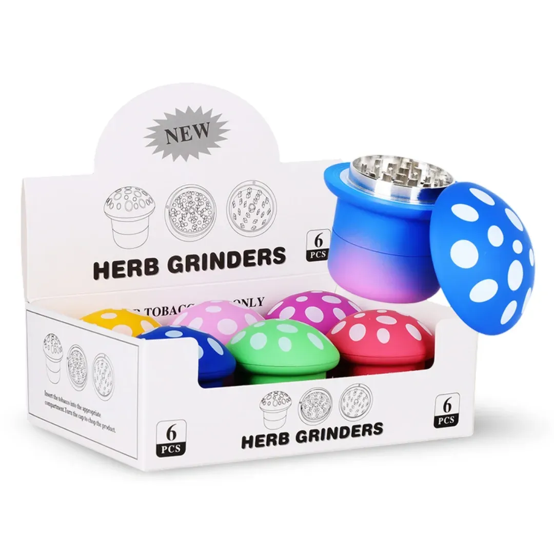 Gradient Mushroom Grinder | 4pc | 2.7" | Assorted Colors