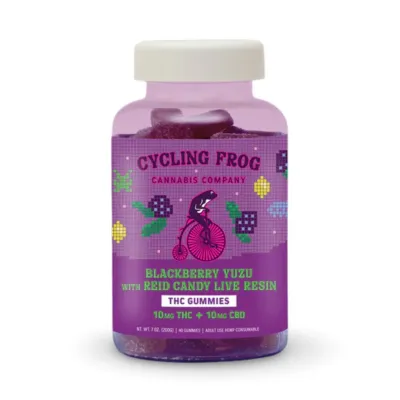 Cycling Frog: Blackberry Yuzu Live Resin Gummies - 10mg THC + 10mg CBD