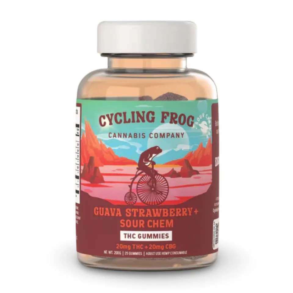 Cycling Frog: Guava Strawberry 20mg THC + CBG Gummies