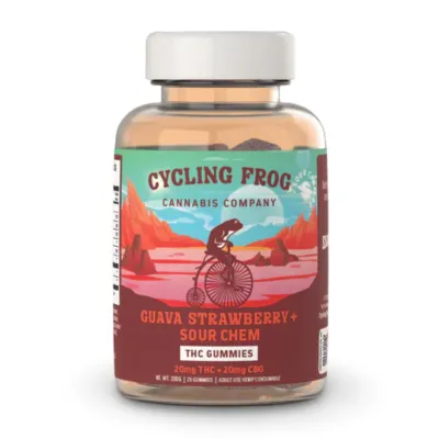 Cycling Frog: Guava Strawberry 20mg THC + CBG Gummies