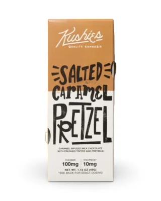 Kushies: Salted Caramel Pretzel THC Chocolate Bar