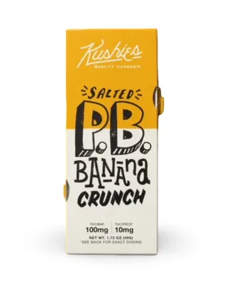 Kushies: Salted Peanut Butter Banana Crunch THC Chocolate Bar
