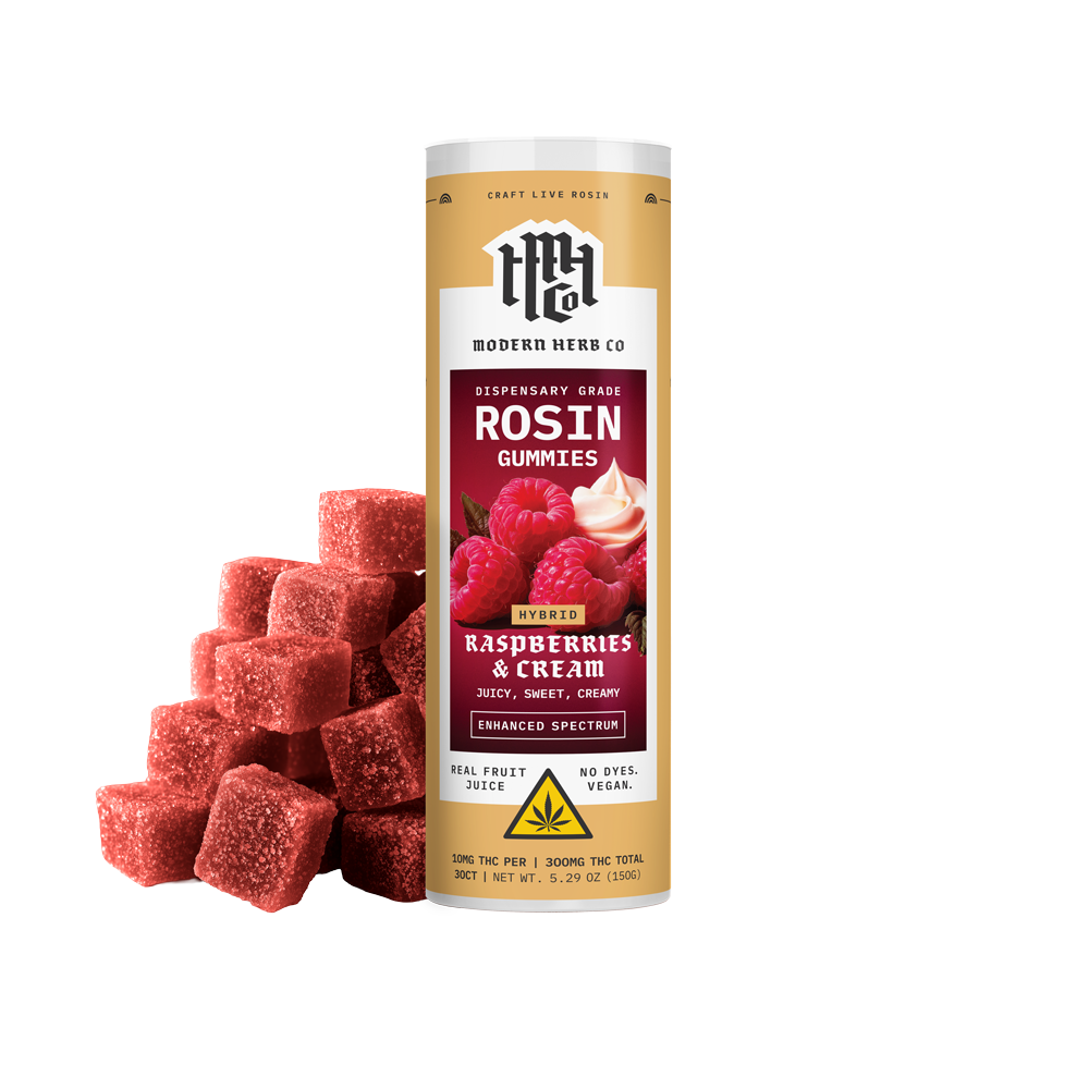 Modern Herb Co: Raspberries &amp; Cream Hybrid Rosin Gummies - 30ct