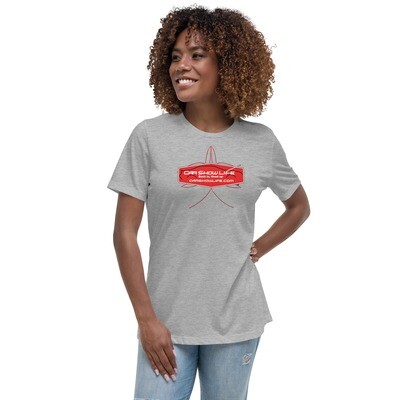 Car Show Life Logo Pinstripe Women's Relaxed T-Shirt
