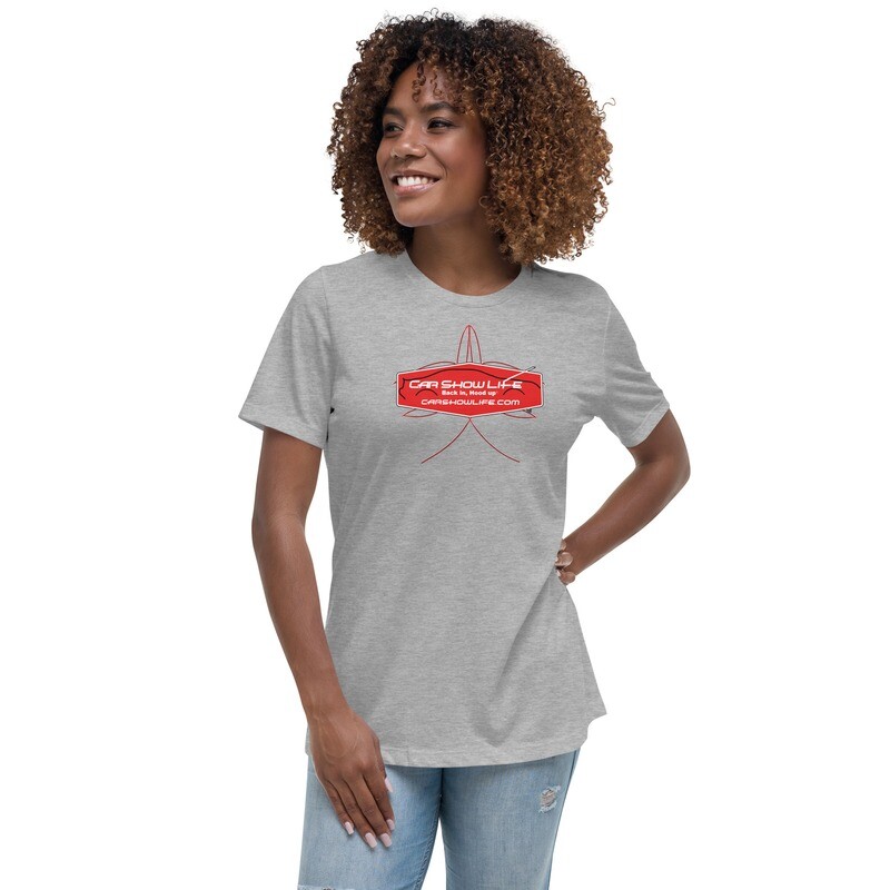 Car Show Life Logo Pinstripe Women&#39;s Relaxed T-Shirt