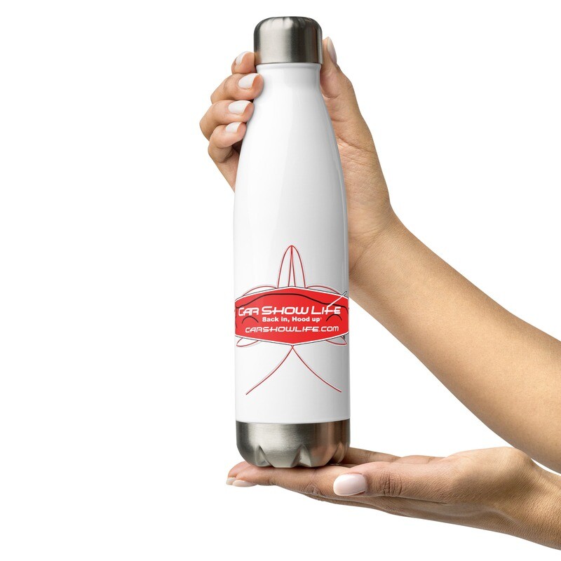 Car Show Life Logo Pinstripe Stainless Steel Water Bottle