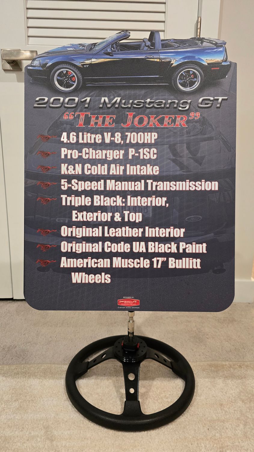 CUSTOM CAR SHOW STAND, Add Custom Base: 13&quot; Steering Wheel