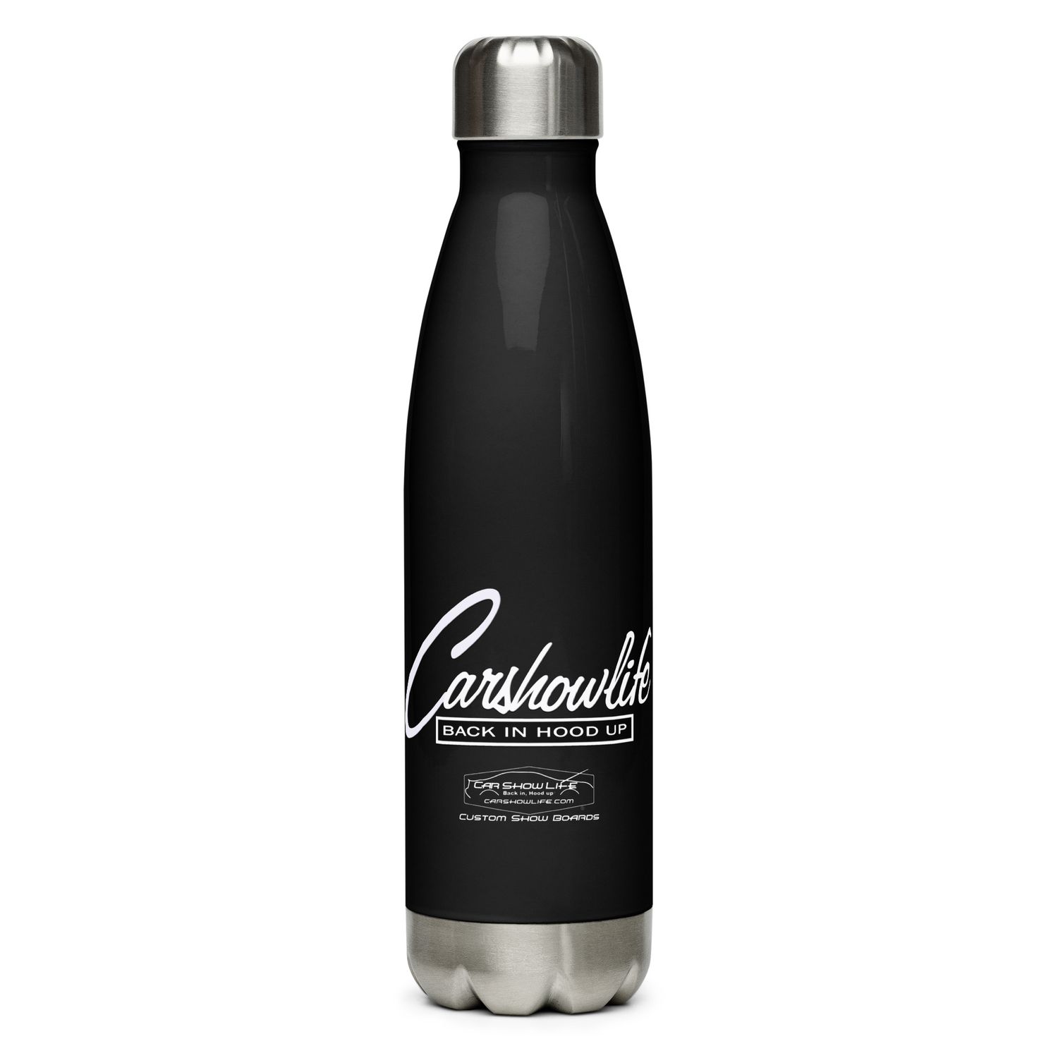 Car Show Life Script 01 Stainless steel water bottle