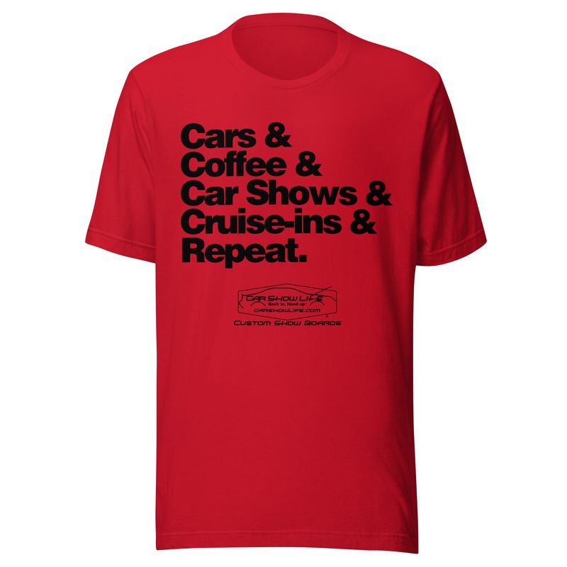Cars And Coffee And Car Shows Unisex t-shirt