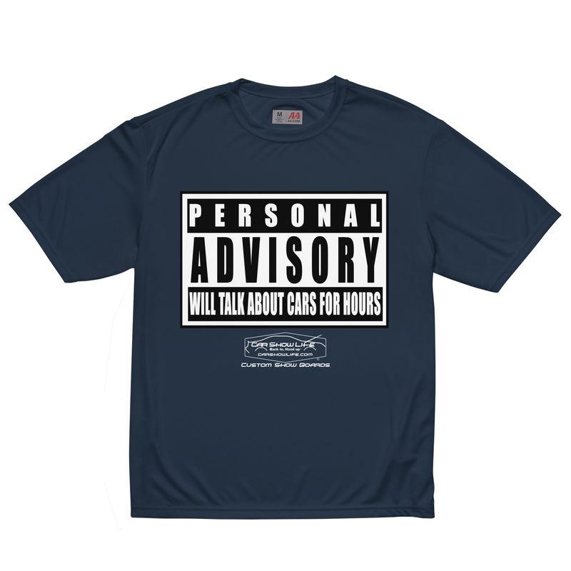 Personal Advisory Warning Unisex performance crew neck t-shirt