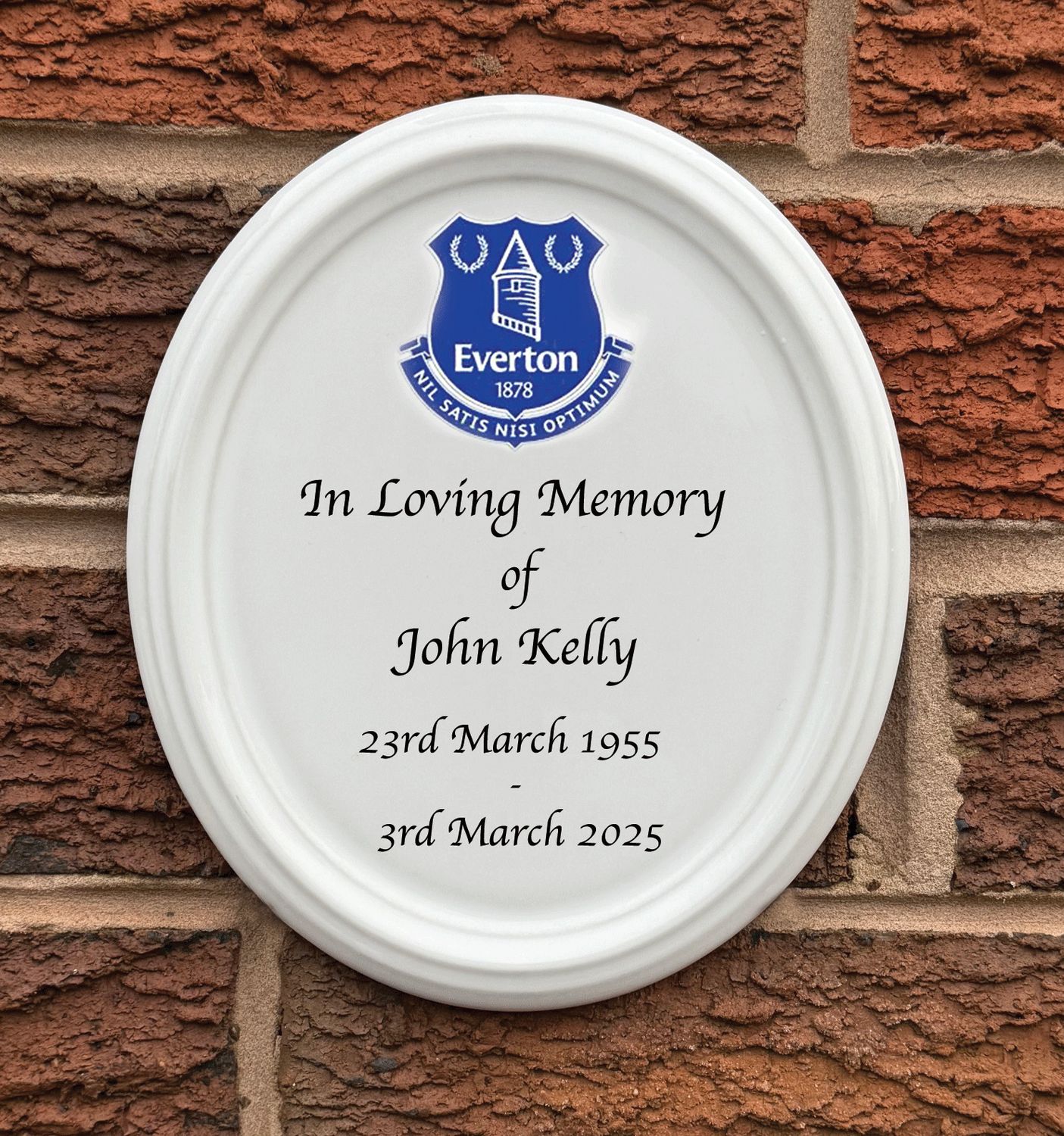 Everton Memorial Plaque