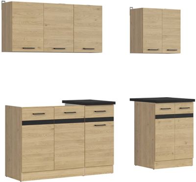 Keuken Junona 180cm bernstein oak, zelfbouw