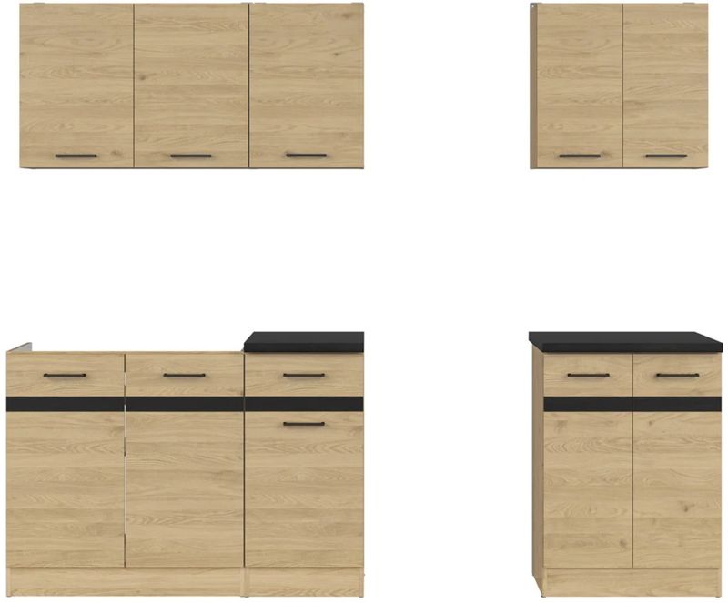 Keuken Junona 180cm bernstein oak, zelfbouw