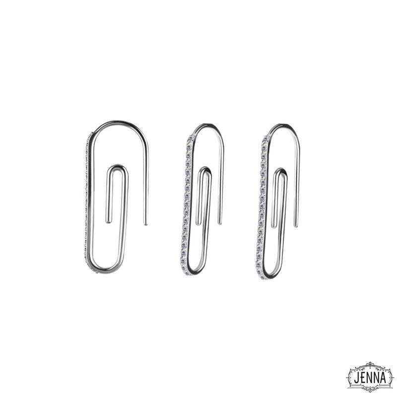 Zirkonia safetypin earrings