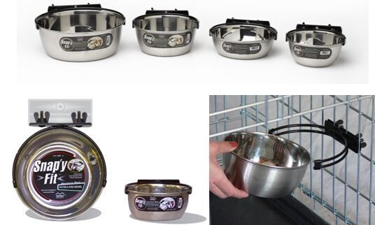 RVS voer- of drinkbak - Snap' y Fit Midwest 296ml