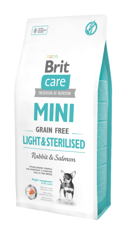 Brit Care Mini Graanvrij Light & Sterilised Konijn & Zalm 400gr