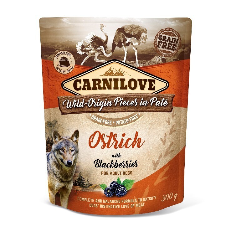 Carnilove pouch struisvogel & bramen 300 g Carnilove pouch struisvogel & bramen 300 g